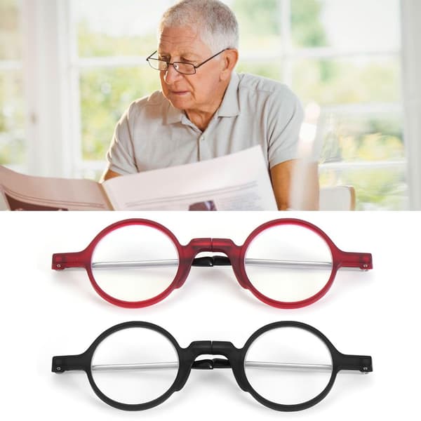 Vikbara Mini Läsglasögon med Nyckelringsfodral red Strength 4.0