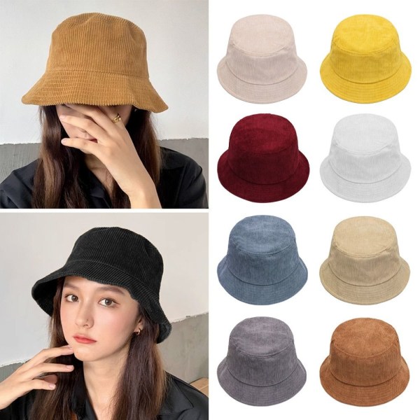 Kvinnor Varm Fisherman Cap Casual Panama Hat Lady Outdoor Cap Coffee