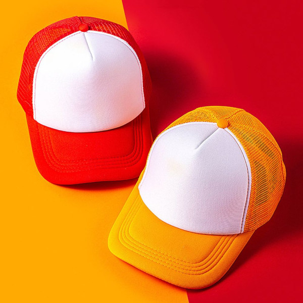 Justerbar unisex cap Cap Mesh Back Summer Hat red&white