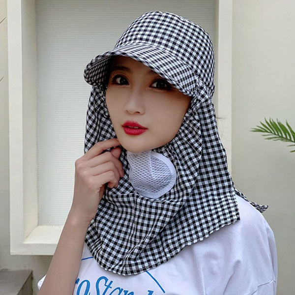 Solhatt sommar ansikte och hals UV-skydd Cover blue