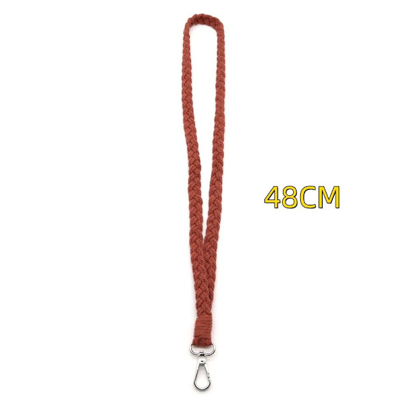 Flätad Macrame-nyckelring för ID-bricka Red