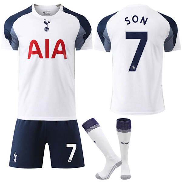 2025-2026 Tottenham Hotspur Hemma Barn Vuxen Fotbollströja med Strumpor No.7 Son 18