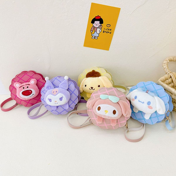Kids Kawaii Strawberry Bear Crossbody Bag Kuromi Zero Wallet Barnaxelväska 2