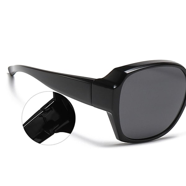 Polariserad passform över glasögon Solglasögon UV-skydd Bärs över receptbelagda glasögon Bright Black