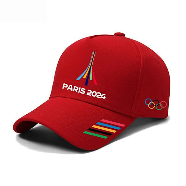 2024 Paris Olympics Perimeter PARIS Fem Ringar Minnesmössa Baseballkeps red 3