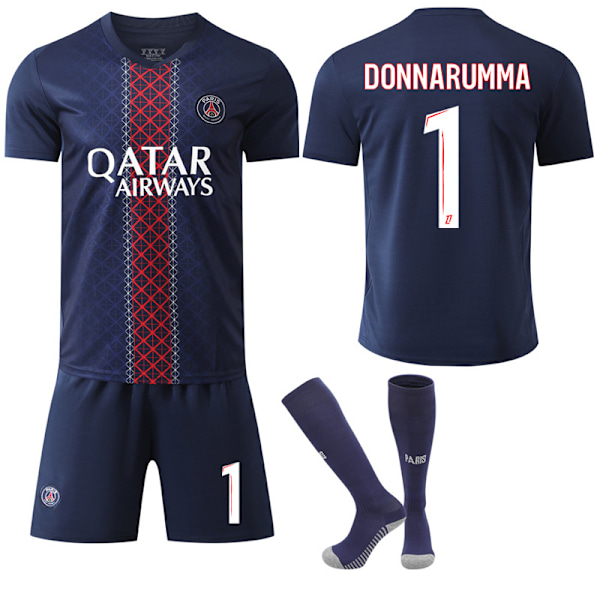 2025-2026 Paris Saint-Germain Hemmaställ Barn Vuxen Fotbollströja med Strumpor No.1 Donnarumma 26