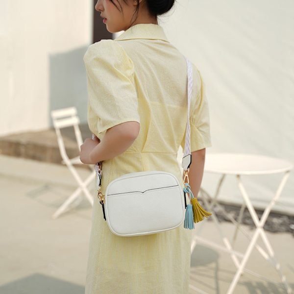 Kvinnor Small Square Bag Simple Trend Purse Crossbody-väskor white