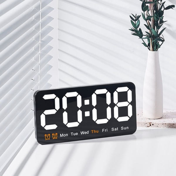 Elektronisk väggklocka Temperatur Datumvisning Bordsklocka Väggmonterade digitala LED-klockor orange