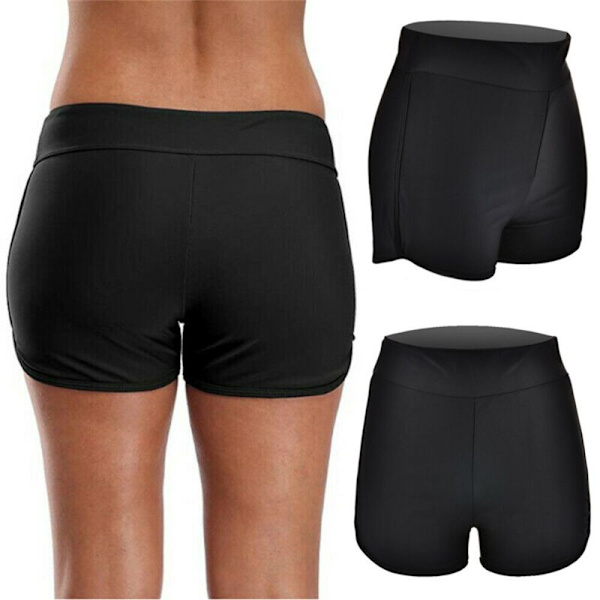 Damshorts med hög midja Bikinitröja Tankini-shorts Badkläder M