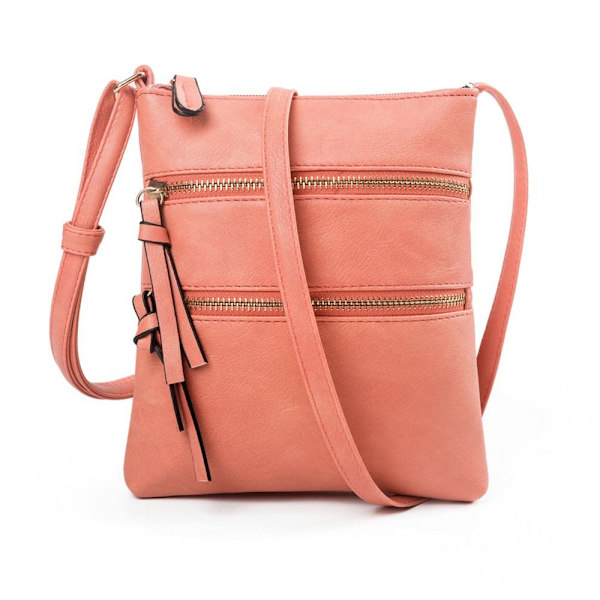 Kvinnor Crossbody Bag Multi Pocket Dragkedja Funktionell axelväska Watermelon red