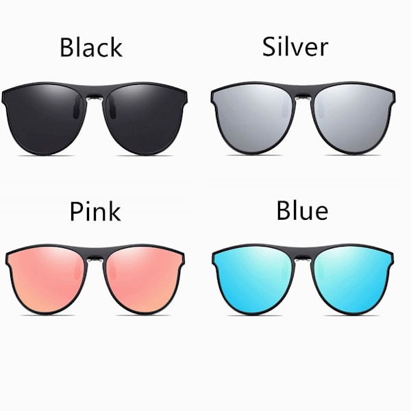 Polariserade clip-on solglasögon Unisex Anti-Glare Flip Up körglasögon silver