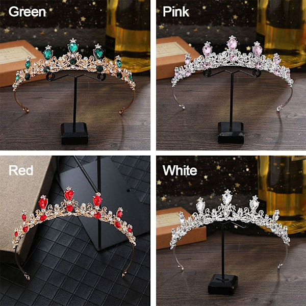 Princess Crystal Tiaras Crowns Pannband Kid Girls Bridal Prom Hår smycken white