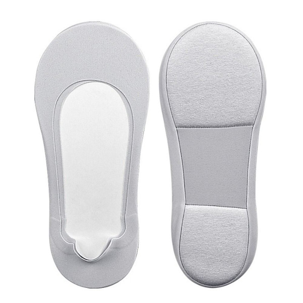 Kvinnors Arch Invisible Shallow Boat Socks Mjuk svamp Osynlig Halkfri lågtoppsstrumpor Gray
