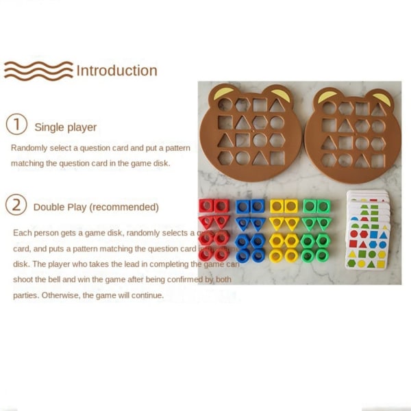Formmatchande pussel Spel Färgsensorisk pedagogisk leksak 1