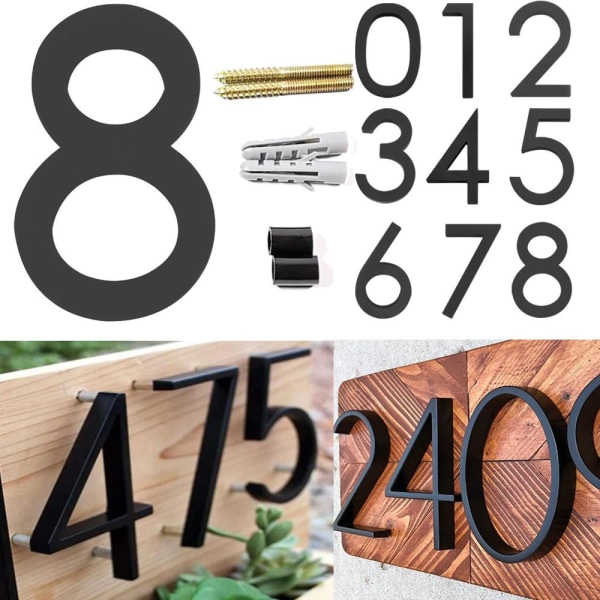 6" flytande husnummer Trädgårdsdörr brevlåda dekornummer med nagelsats 4
