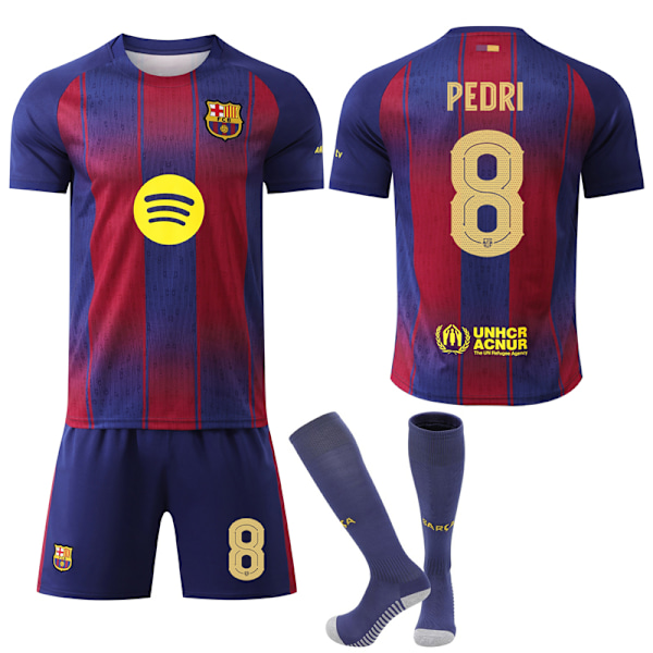 2025-2026 Barcelona Champions League Ny Fotbollströja med Strumpor No.8 PEDRI S