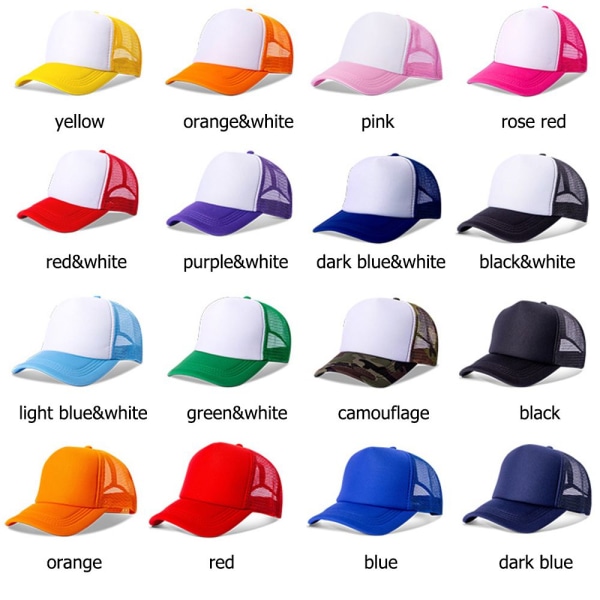 Justerbar unisex cap Cap Mesh Back Summer Hat red&white