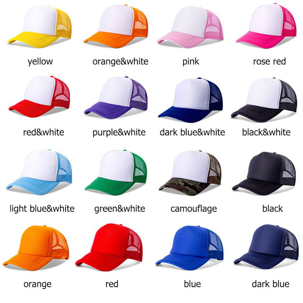 Justerbar unisex cap Cap Mesh Back Summer Hat rose red