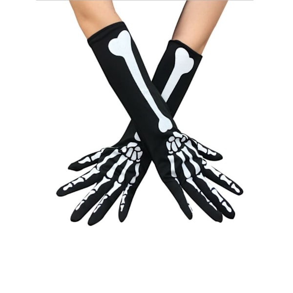 Unisex polyester skelett långa handskar Blodiga strumpor Halloween handskar 2