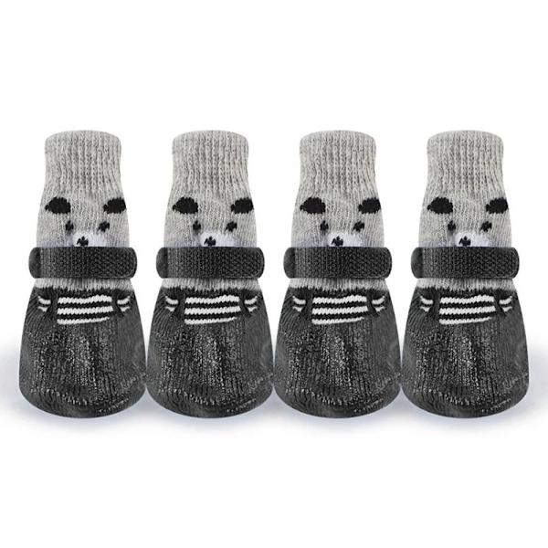 4-pack Höst & Vinter Hundskor & Strumpor Halksäkra Katt Regn Snö Stövlar Strumpor black M