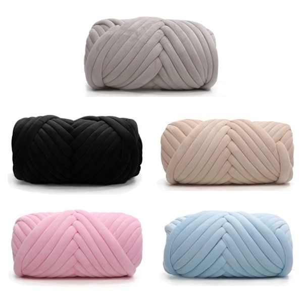 500 g sammetstjocka superbulky chunky garn white
