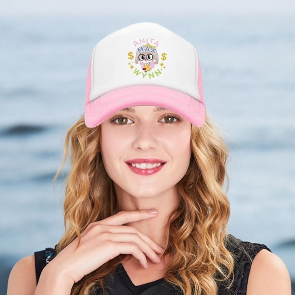 Anita Max Wynn Trucker Hat Broderi Tecknad Drake Baseball Cap Mesh Cap Pink