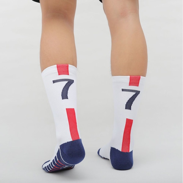 Star Number Fotbollsstrumpor Herr Halkfri handduk Botten Mid Tube Strumpor Träningssportstrumpor 1