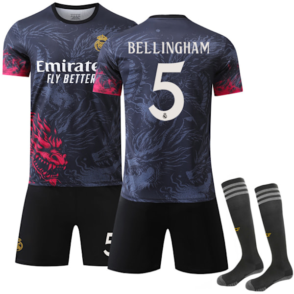 Real Madrid Dragon Special Edition Fotbollströja med Strumpor för Barn & Vuxna 2024-2025 No.5 Bellingham 28