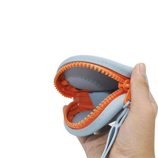 Mini Rund Silikon Myntväska Headset Väska Barnpresent grey