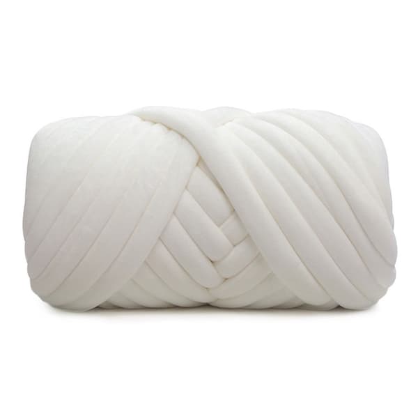 500g Sammet Tjockt Super Chunky Garn white