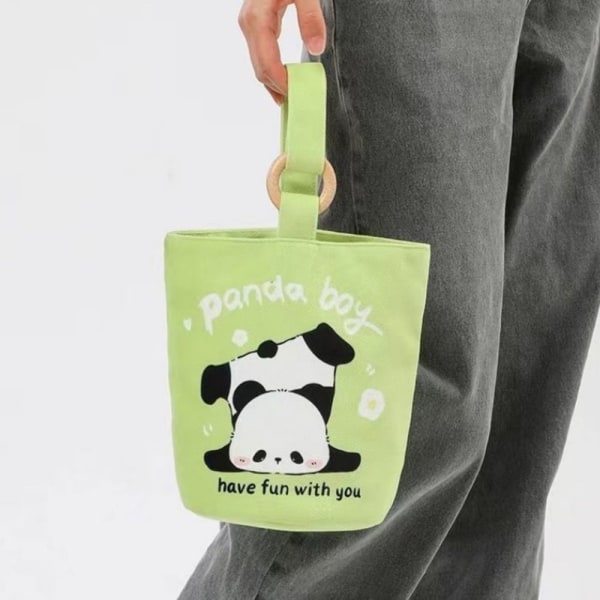 Kvinnor Återanvändbar Cartoon Print Shopping Bag Tyg Axelväska Förvaring Handväskor B