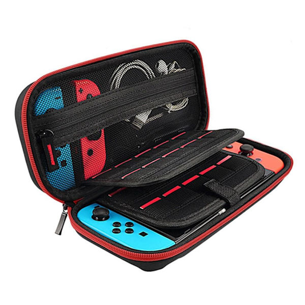 Case för Nintendo Switch-konsol för Switch OLED med 20 spelkassetter Skyddsväska med hårt skal Red