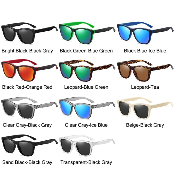 Polariserade solglasögon Kvinnor Män Speglande Körning Fiske Solglasögon Clear Gray-Black Gray