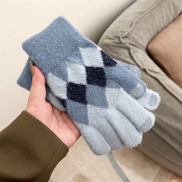 Kvinnor Höst Vinter Stickade Varma Handskar Utomhuscykling Körhandskar khaki