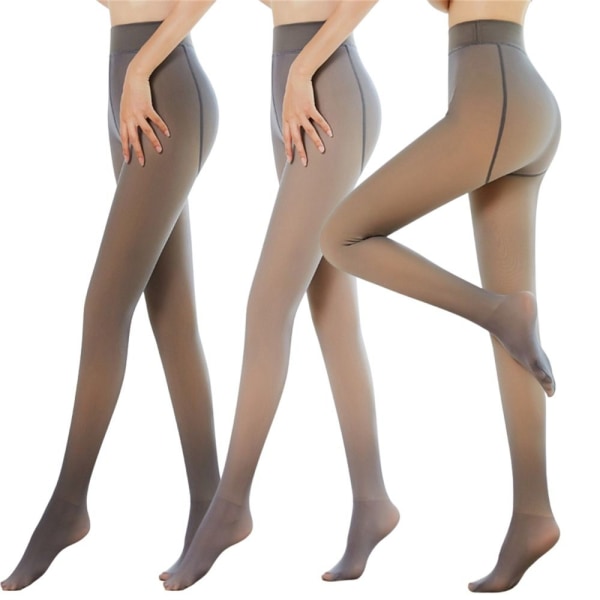 Kvinnor Vinter Thermal Strumpbyxor Sidenstrumpor High Elasticity Leggings Coffee 200g (Thin Fleece)