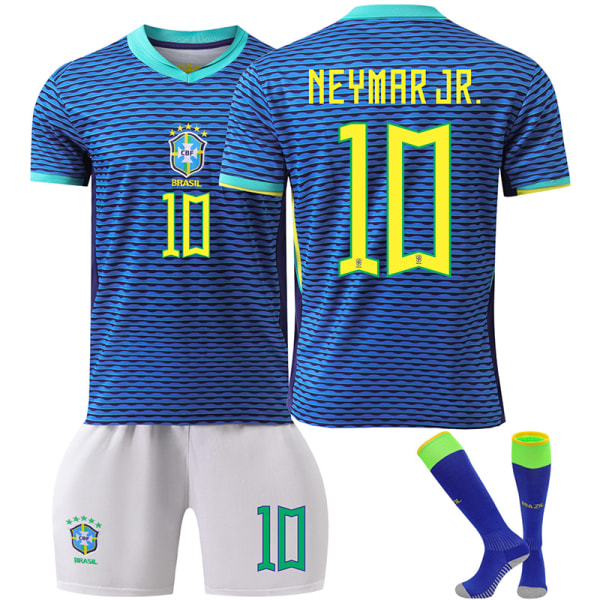 24-25 Brazil Away Barn Fotbollströjor Set Fotbollskläder No 10 Neymar 24