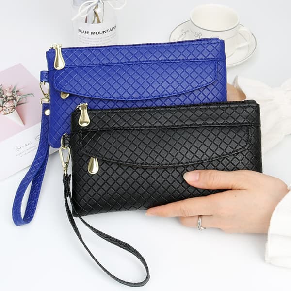 Damplånbok Stor Kapacitet Dam Börs PU Läder Myntficka Clutch Väska Red