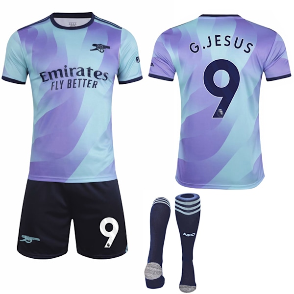 2024-2025 Arsenal Aawy Barn- och Vuxen Fotbollströja Jersey Med Strumpor No.9 G.JESUS 18