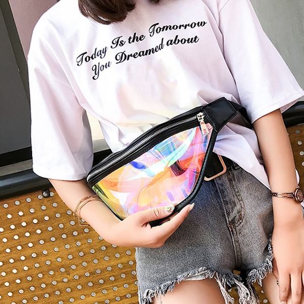 Dammode bälte ryggväska Vattentät Transparent midjepaket blue