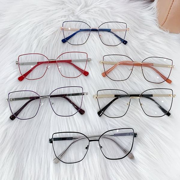 Kvinnor Blue Light Blocking Designers Glasögon Optiskt glasögon Dator ögonskydd Brown