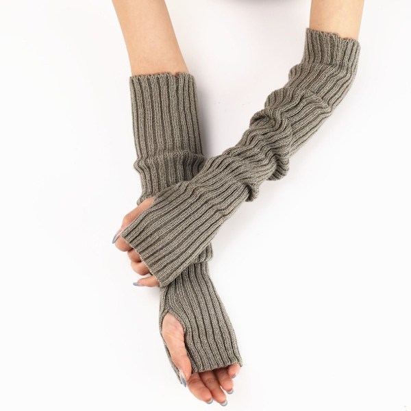 Kvinnor Armvärmare Stickade fingerlösa handskar Ankel Handledsärmar Handskar light grey