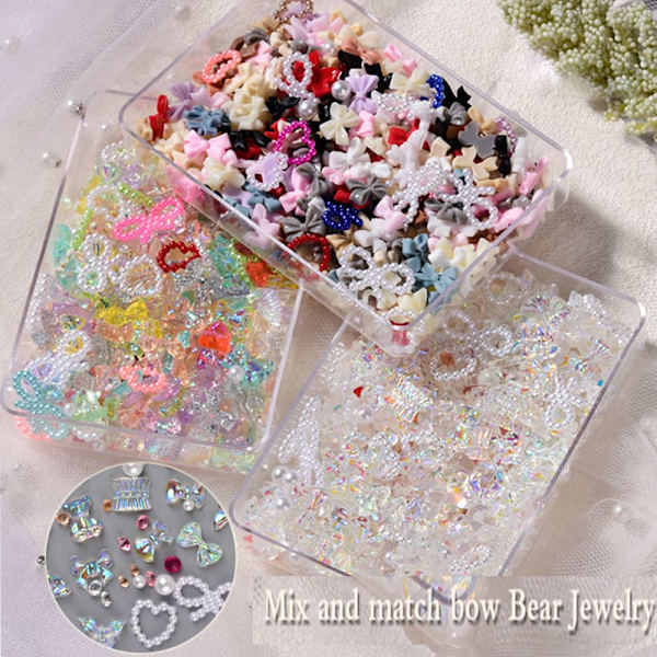 Mix Style Resin Nail Art Charms Butterfly Bear Nail Rhinestone