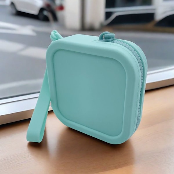Vattentät plånbok Myntväska Mini Zipper Silikon Organizer Travel Pouch Hörlursväska green