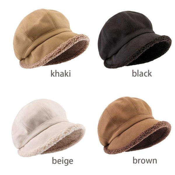 Dam Vinterhattar Mocka Bucket Hat Varm Tjock vindtät Cap khaki