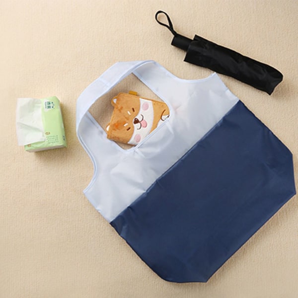 Återvunnen vattentät miljövänlig shoppingväska vikbar canvasväska Blue