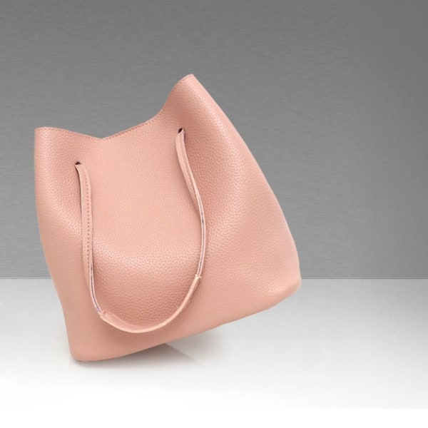 Damväskor PU-läder Barnmoderväska Handväska med stor kapacitet Axelväska Pink