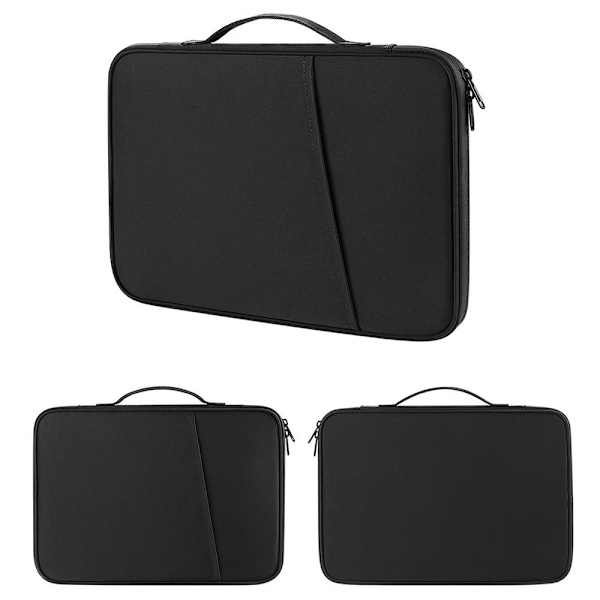 Tablettfodral Case Skyddsväska USB kabelförvaring för iPad Black For 12-13 inch