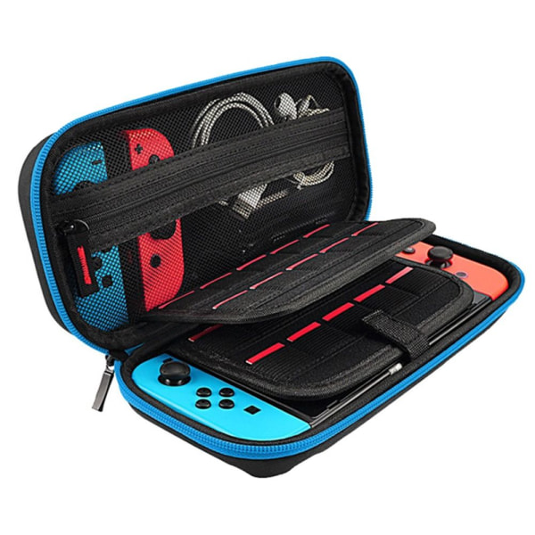Case för Nintendo Switch-konsol för Switch OLED med 20 spelkassetter Skyddsväska med hårt skal Blue
