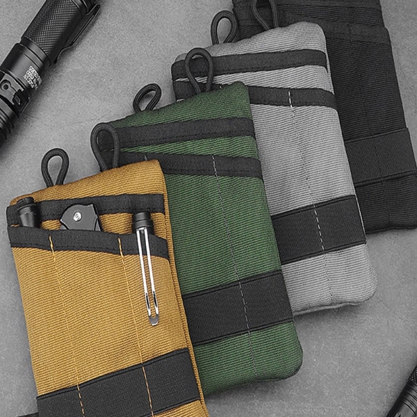 Outdoor Survival Kit förvaringsväska Bärbar hopfällbar hängande midjeväska Army Green with strap