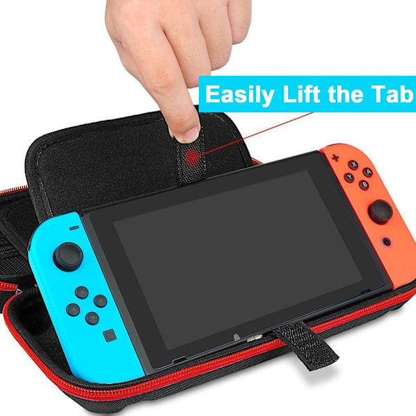 Case för Nintendo Switch-konsol för Switch OLED med 20 spelkassetter Skyddsväska med hårt skal Red